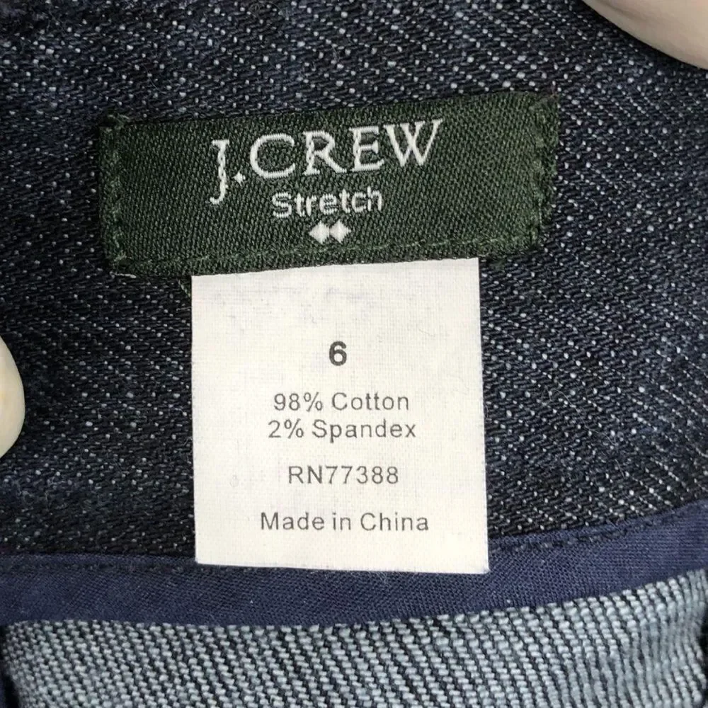 J.Crew Stretch Denim Pencil Skirt Size 6 Dark Wash
